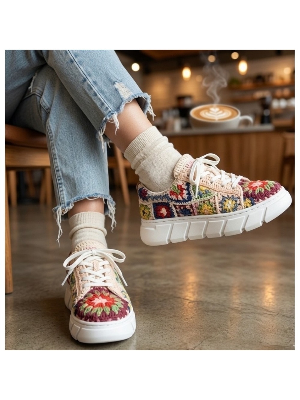 Free People “Catch Me If You Can” Crochet Sneakers – Size 38/8